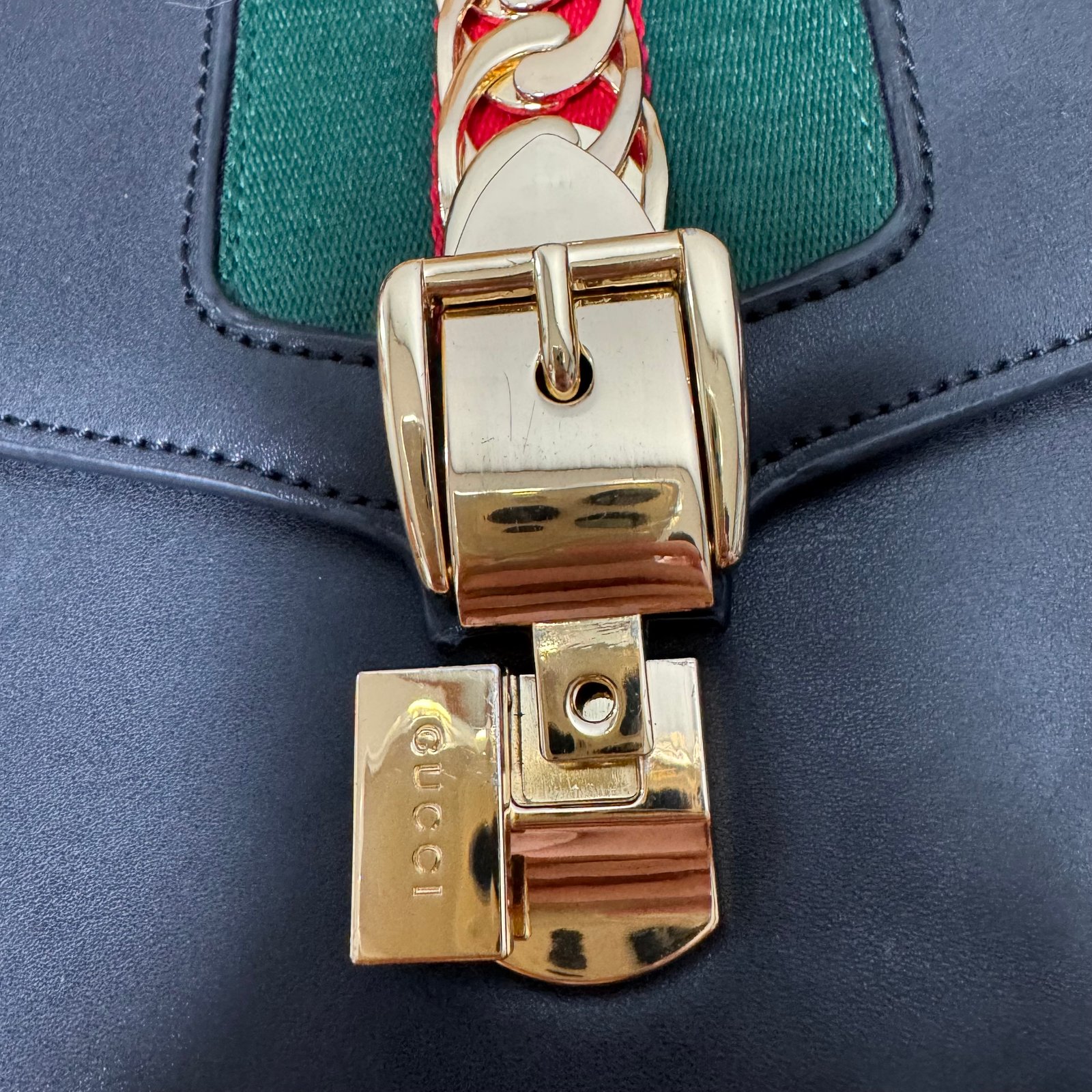 구찌 실비백 스몰 블랙/레드